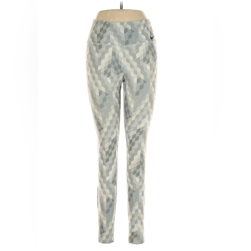 Nike Dri-FIT Gray and White Geometric Leggings size medium